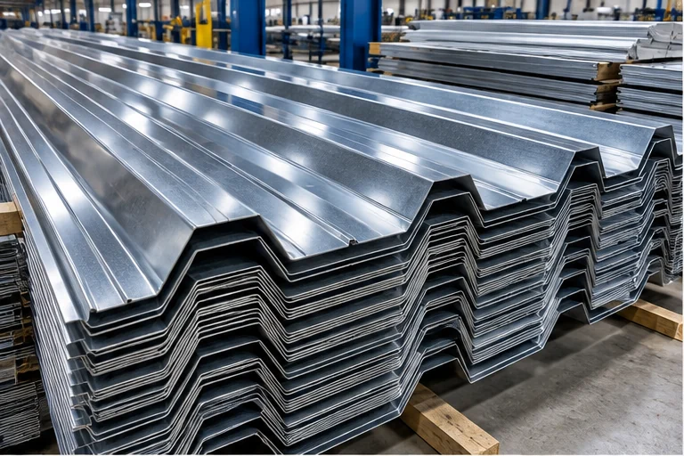 Illustrative profiled metal roofing sheets