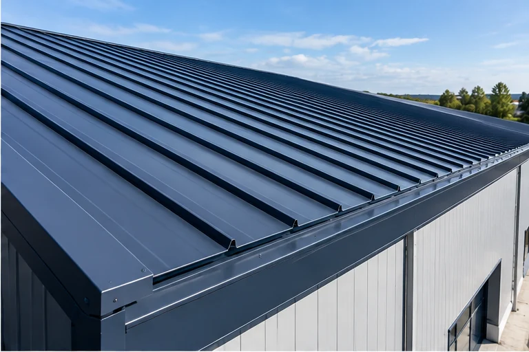 AI illustration of dark standing seam roofing